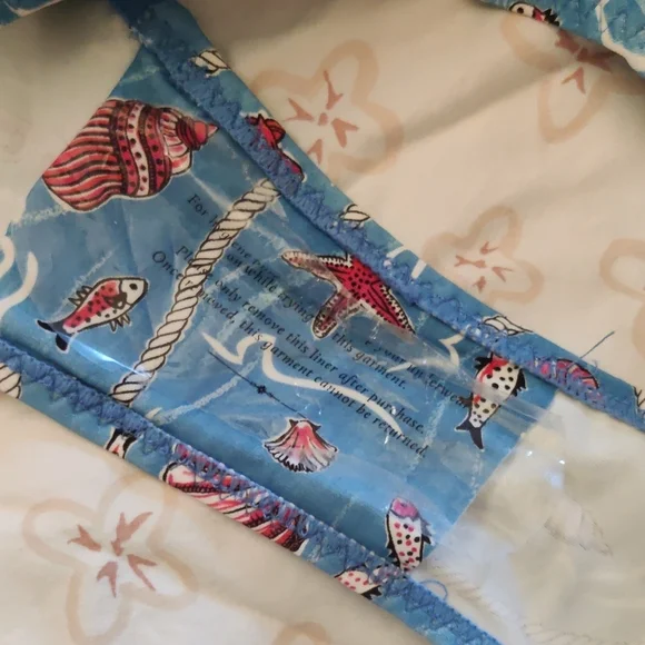 Doen Blue and Red Seashell Swim Bodysuit - Picture 3 of 4